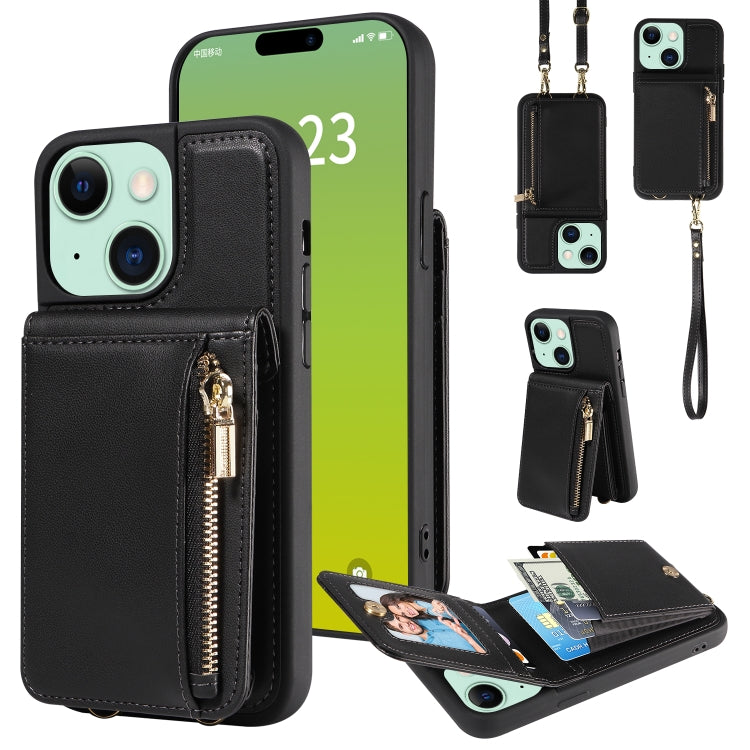 Crossbody Lanyard Zipper Wallet Leather Phone Case, For iPhone 14 Plus, For iPhone 14, For iPhone 14 Pro, For iPhone 14 Pro Max
