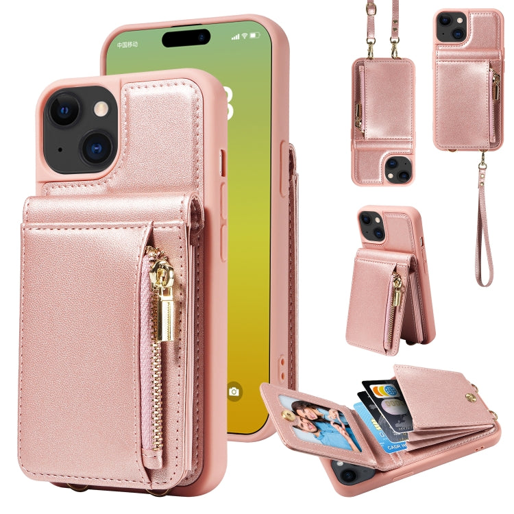 Crossbody Lanyard Zipper Wallet Leather Phone Case, For iPhone 14 Plus, For iPhone 14, For iPhone 14 Pro, For iPhone 14 Pro Max