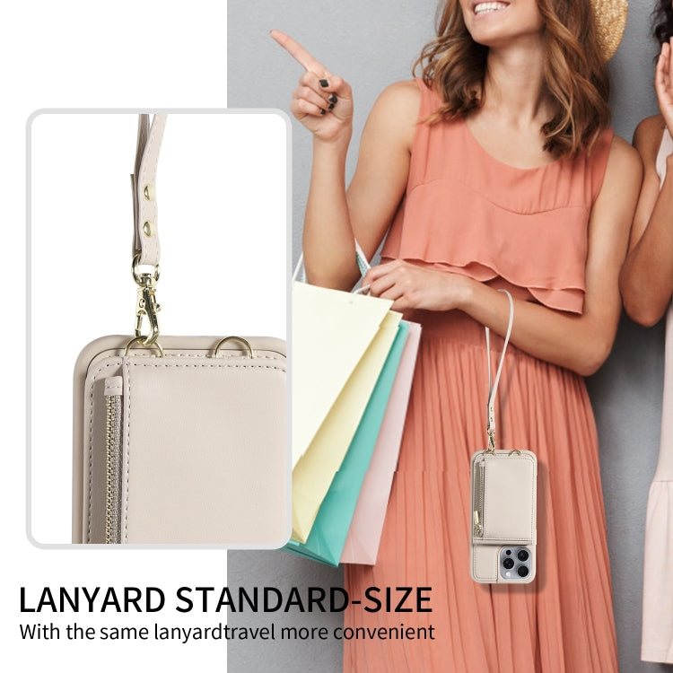 Crossbody Lanyard Zipper Wallet Leather Phone Case, For iPhone 15 Pro Max, For iPhone 15 Pro, For iPhone 15 Plus, For iPhone 15