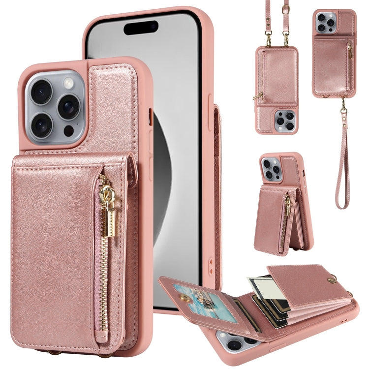 Crossbody Lanyard Zipper Wallet Leather Phone Case, For iPhone 15 Pro Max, For iPhone 15 Pro, For iPhone 15 Plus, For iPhone 15