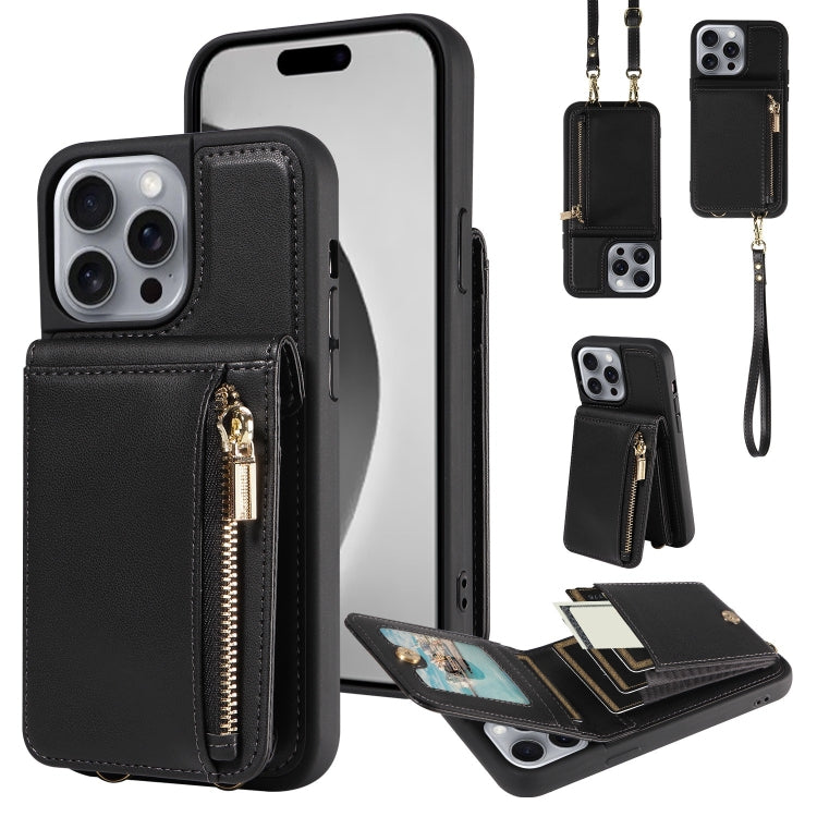 Crossbody Lanyard Zipper Wallet Leather Phone Case, For iPhone 15 Pro Max, For iPhone 15 Pro, For iPhone 15 Plus, For iPhone 15
