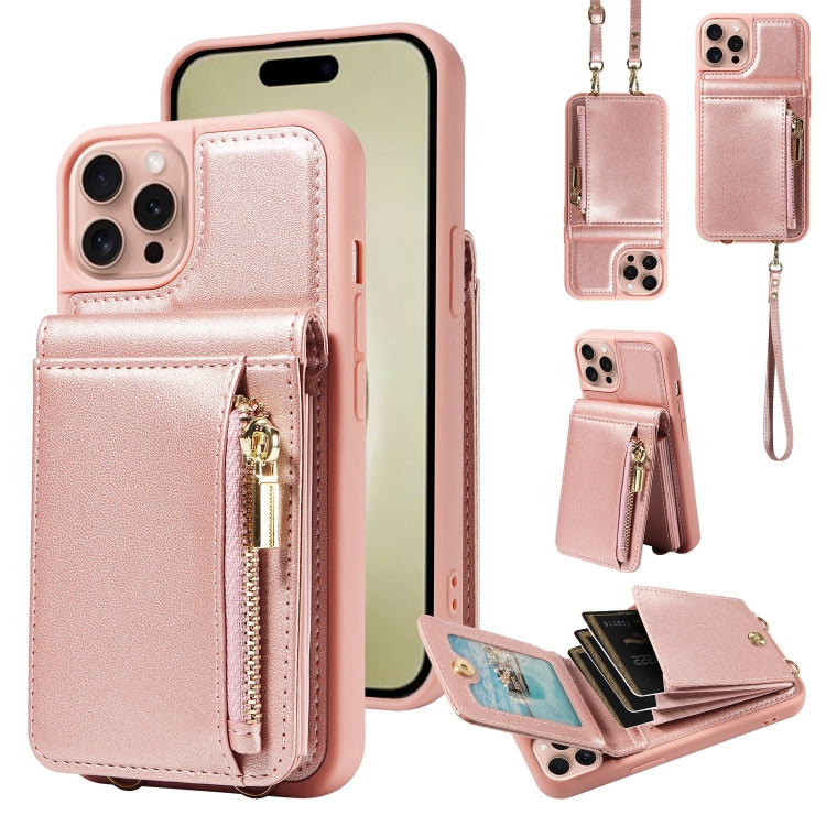 Crossbody Lanyard Zipper Wallet Leather Phone Case, For iPhone 15 Pro Max, For iPhone 15 Pro, For iPhone 15 Plus, For iPhone 15