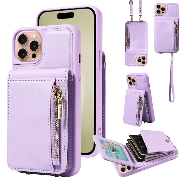 Crossbody Lanyard Zipper Wallet Leather Phone Case, For iPhone 15 Pro Max, For iPhone 15 Pro, For iPhone 15 Plus, For iPhone 15
