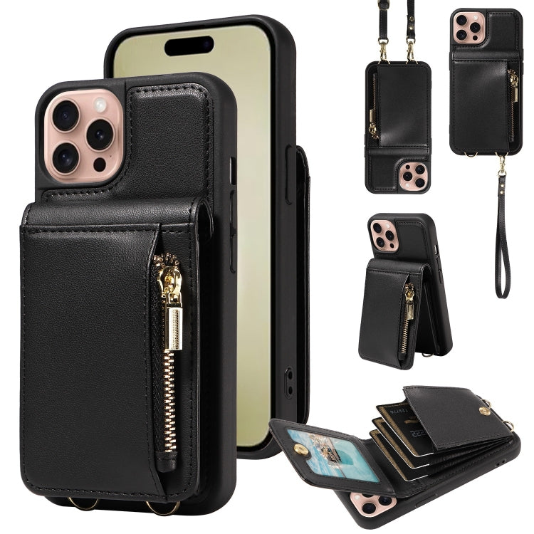 Crossbody Lanyard Zipper Wallet Leather Phone Case, For iPhone 15 Pro Max, For iPhone 15 Pro, For iPhone 15 Plus, For iPhone 15