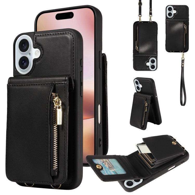Crossbody Lanyard Zipper Wallet Leather Phone Case, For iPhone 15 Pro Max, For iPhone 15 Pro, For iPhone 15 Plus, For iPhone 15
