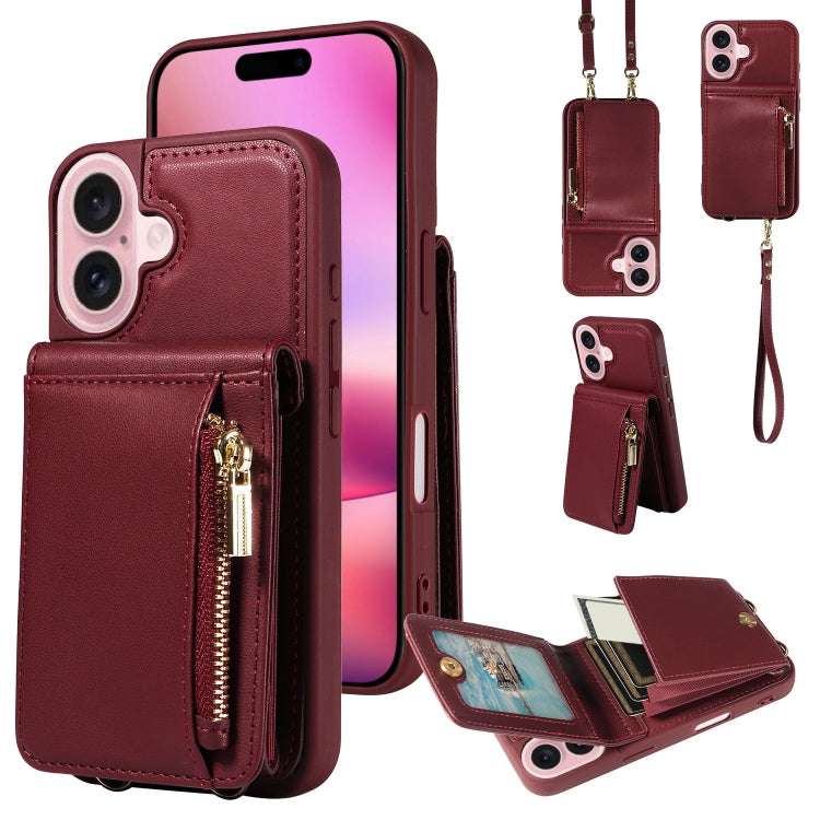 Crossbody Lanyard Zipper Wallet Leather Phone Case, For iPhone 15 Pro Max, For iPhone 15 Pro, For iPhone 15 Plus, For iPhone 15