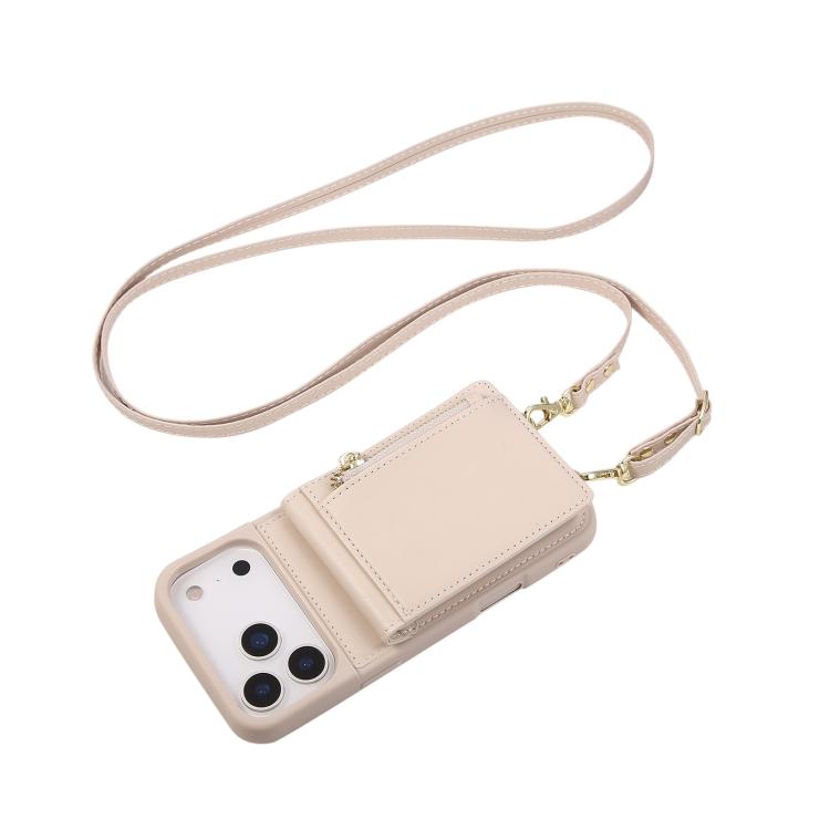 Crossbody Lanyard Zipper Wallet Leather Phone Case, For iPhone 16 Pro Max, For iPhone 16 Pro, For iPhone 16 Plus, For iPhone 16