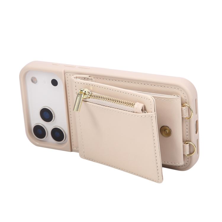 Crossbody Lanyard Zipper Wallet Leather Phone Case, For iPhone 16 Pro Max, For iPhone 16 Pro, For iPhone 16 Plus, For iPhone 16