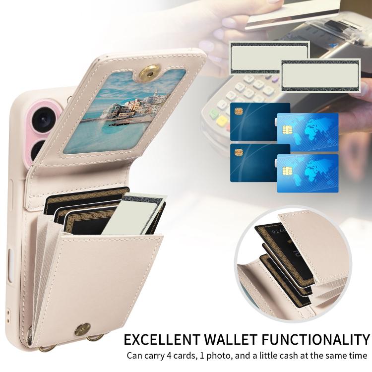 Crossbody Lanyard Zipper Wallet Leather Phone Case, For iPhone 16 Pro Max, For iPhone 16 Pro, For iPhone 16 Plus, For iPhone 16