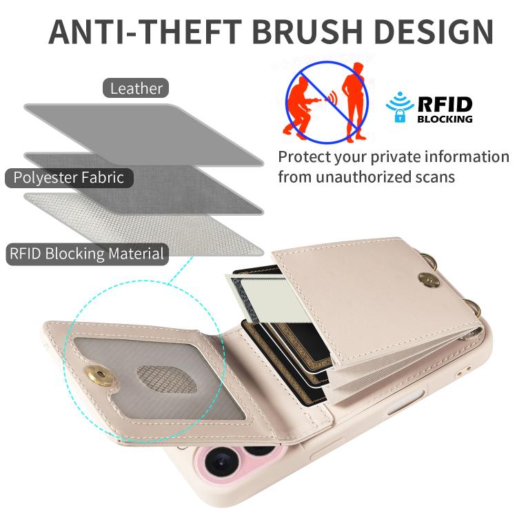 Crossbody Lanyard Zipper Wallet Leather Phone Case, For iPhone 16 Pro Max, For iPhone 16 Pro, For iPhone 16 Plus, For iPhone 16