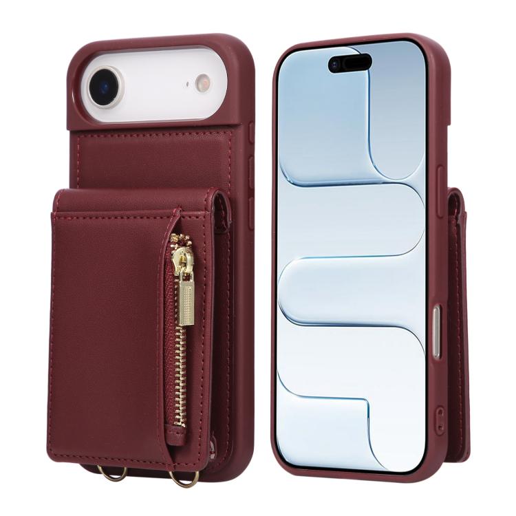 Crossbody Lanyard Zipper Wallet Leather Phone Case, For iPhone 16 Pro Max, For iPhone 16 Pro, For iPhone 16 Plus, For iPhone 16