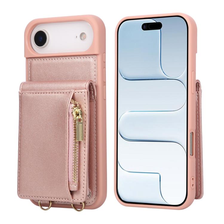 Crossbody Lanyard Zipper Wallet Leather Phone Case, For iPhone 16 Pro Max, For iPhone 16 Pro, For iPhone 16 Plus, For iPhone 16