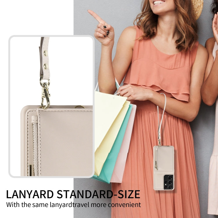 Crossbody Lanyard Zipper Wallet Leather Phone Case