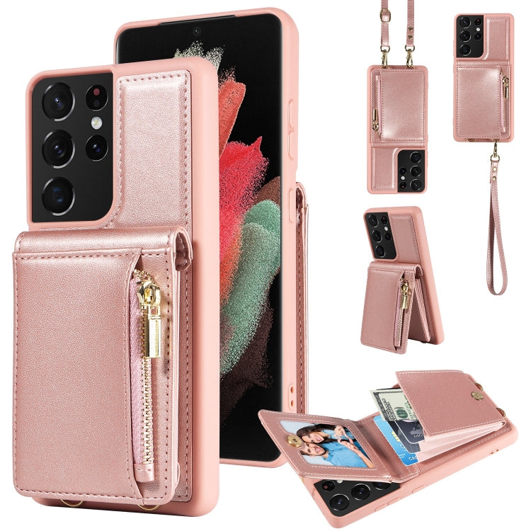 Crossbody Lanyard Zipper Wallet Leather Phone Case