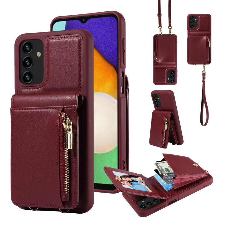 Crossbody Lanyard Zipper Wallet Leather Phone Case