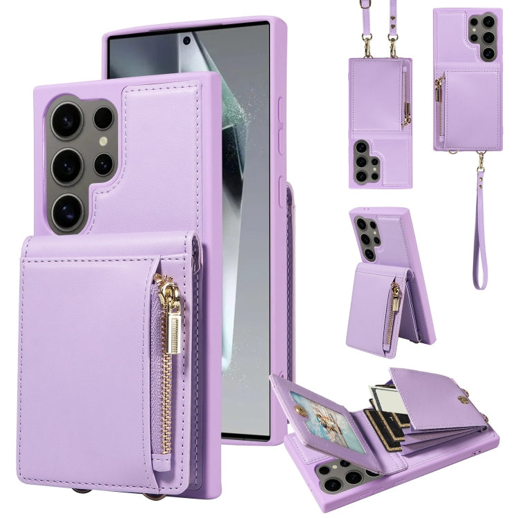 Crossbody Lanyard Zipper Wallet Leather Phone Case