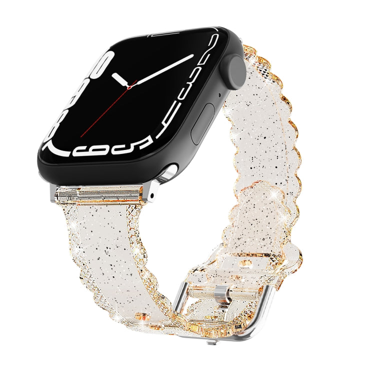 Diamond Texture Lace Clear TPU Watch Band, For Apple Watch Series 7 41mm, For Apple Watch Series 7 45mm, For Apple Watch SE 40mm, For Apple Watch SE 44mm