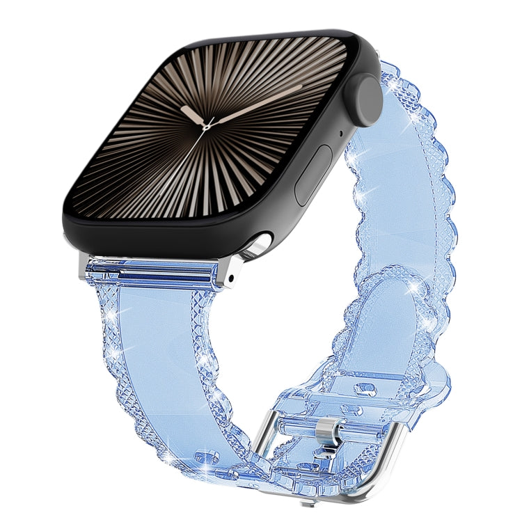Diamond Texture Lace Clear TPU Watch Band, For Apple Watch Series 10 46mm, For Apple Watch Series 10 42mm, For Apple Watch SE 2023 44mm, For Apple Watch SE 2023 40mm
