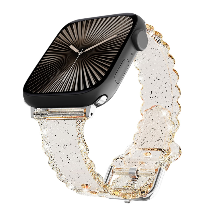 Diamond Texture Lace Clear TPU Watch Band, For Apple Watch Series 10 46mm, For Apple Watch Series 10 42mm, For Apple Watch SE 2023 44mm, For Apple Watch SE 2023 40mm