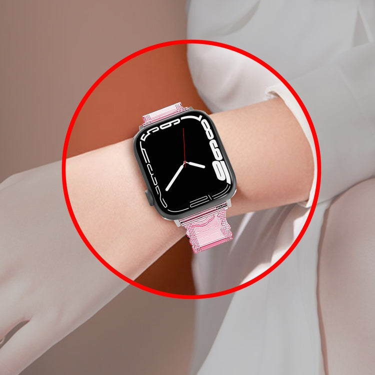 Diamond Texture Lace Clear TPU Watch Band, For Apple Watch Series 7 41mm, For Apple Watch Series 7 45mm, For Apple Watch SE 40mm, For Apple Watch SE 44mm