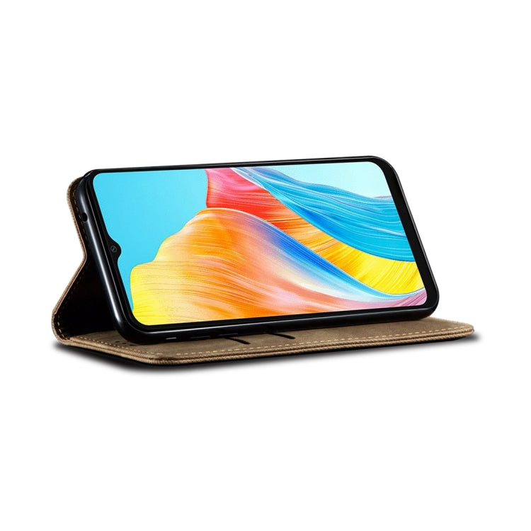 Denim Texture Casual Style Horizontal Flip Leather Case