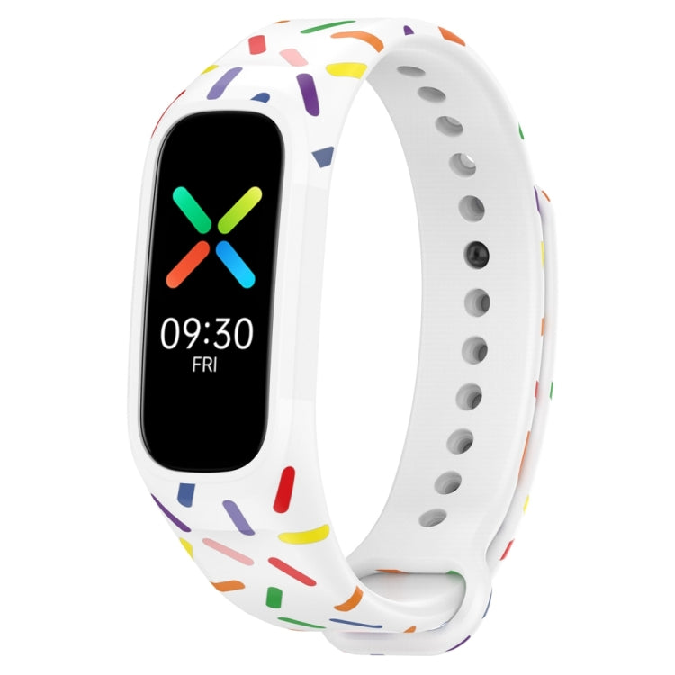 Bracelet de montre sport en silicone à pois arc-en-ciel, pour OPPO