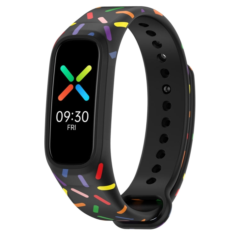 Bracelet de montre sport en silicone à pois arc-en-ciel, pour OPPO