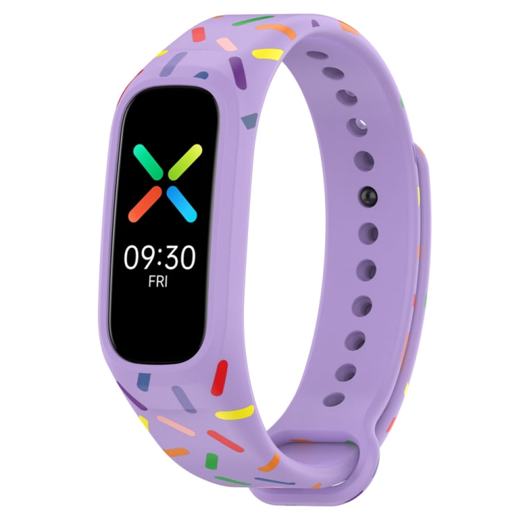 Bracelet de montre sport en silicone à pois arc-en-ciel, pour OPPO