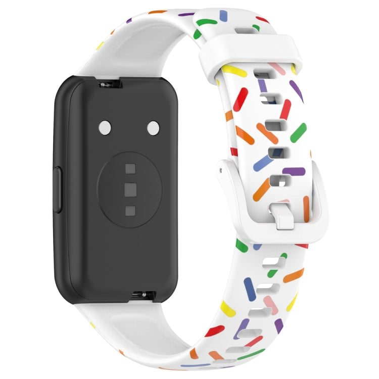 Sports Rainbow Dots Silicone Watch Band, For Huawei Band 7