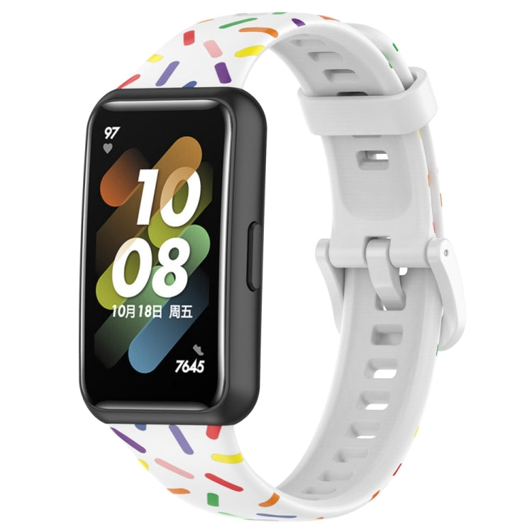 Bracelet de montre sport en silicone à pois arc-en-ciel, pour Huawei Band 7