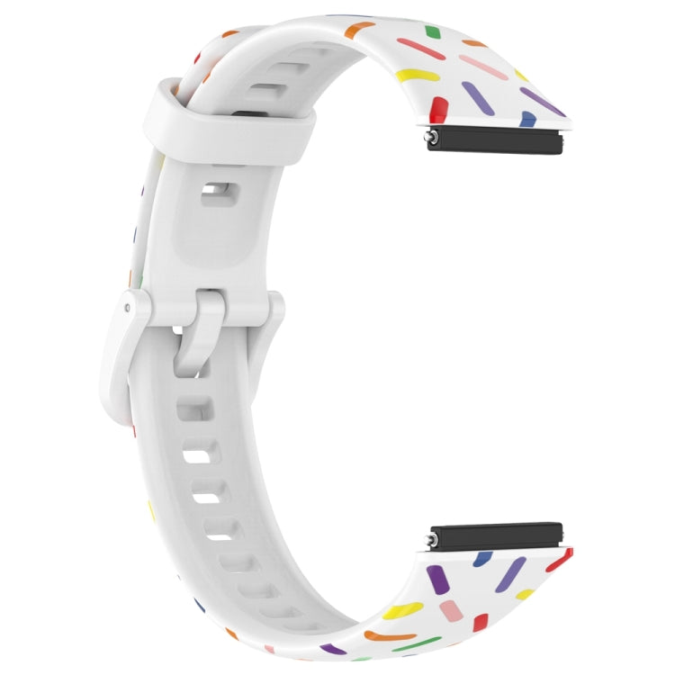 Sports Rainbow Dots Silicone Watch Band, For Huawei Band 7