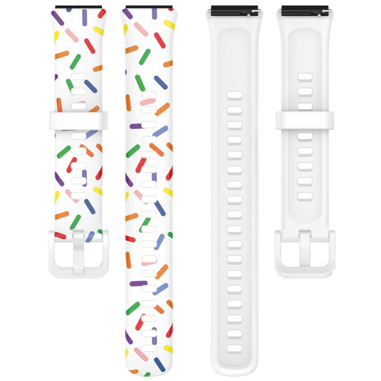 Sports Rainbow Dots Silicone Watch Band, For Huawei Band 7
