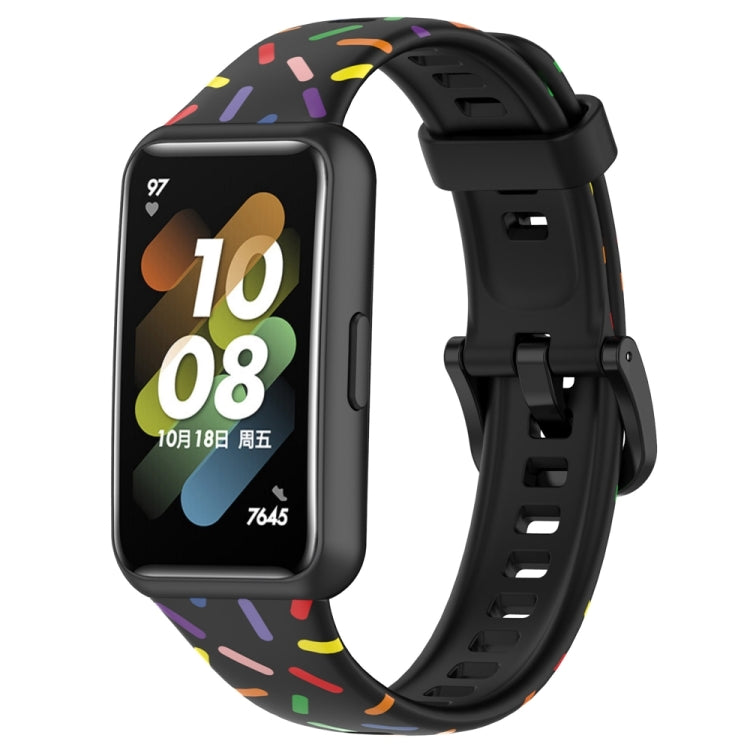 Sports Rainbow Dots Silicone Watch Band, For Huawei Band 7