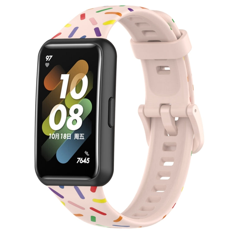 Sports Rainbow Dots Silicone Watch Band, For Huawei Band 7