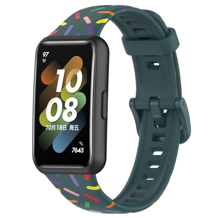 Sports Rainbow Dots Silicone Watch Band, For Huawei Band 7