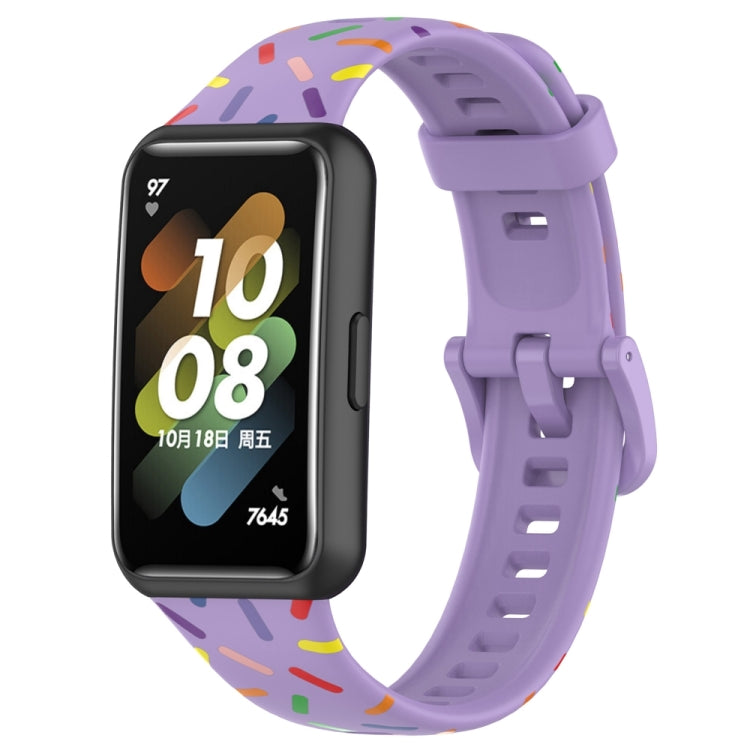 Bracelet de montre sport en silicone à pois arc-en-ciel, pour Huawei Band 7