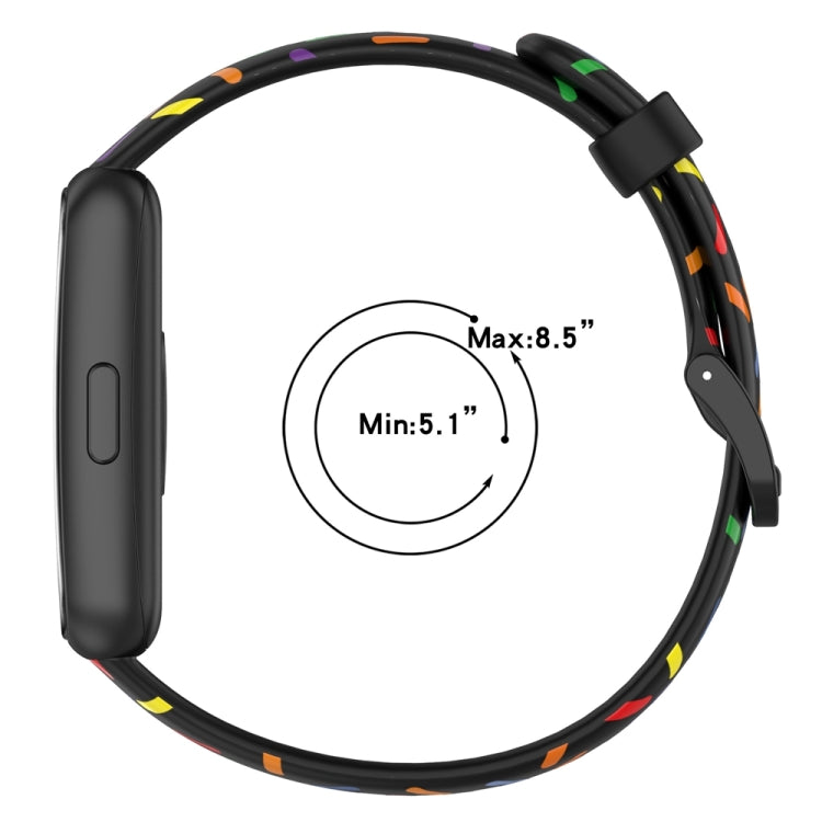 Bracelet de montre sport en silicone à pois arc-en-ciel, pour Huawei Band 7