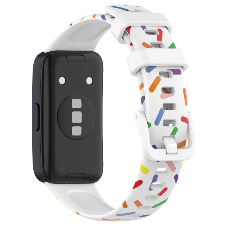 Sports Rainbow Dots Silicone Watch Band, For Huawei Band 10 / 9 / 8