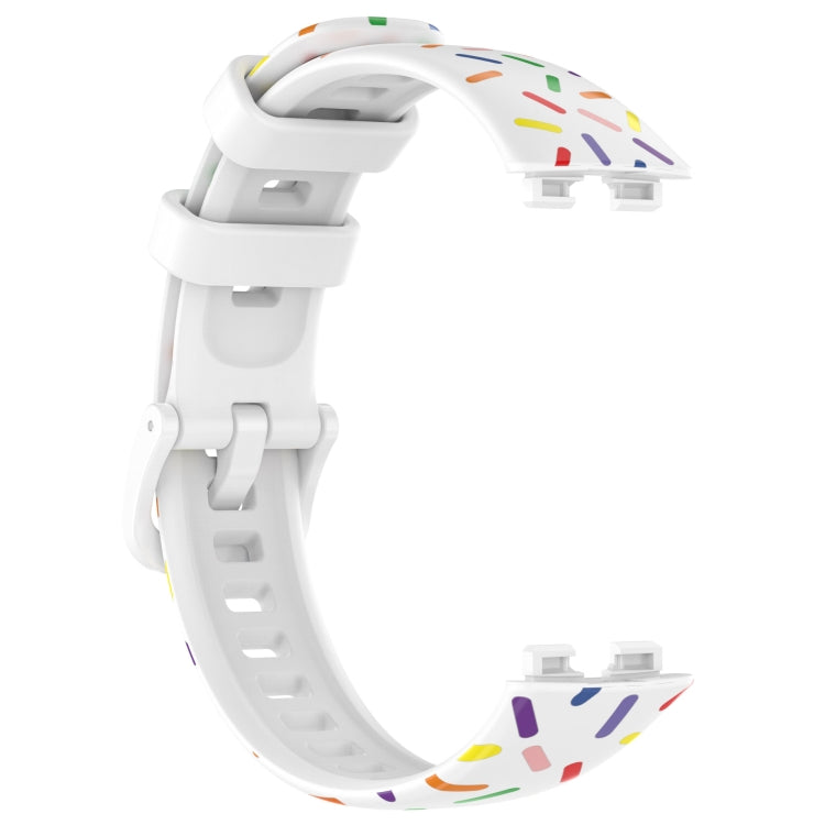 Sports Rainbow Dots Silicone Watch Band, For Huawei Band 10 / 9 / 8