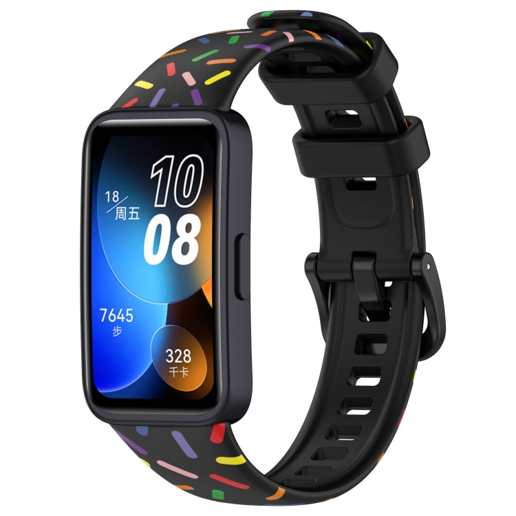 Sports Rainbow Dots Silicone Watch Band, For Huawei Band 10 / 9 / 8