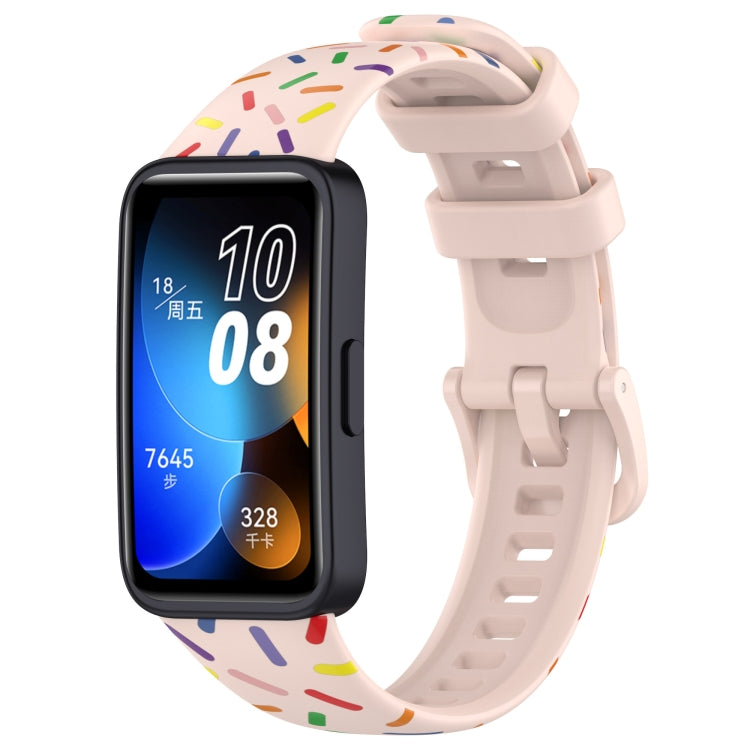 Sports Rainbow Dots Silicone Watch Band, For Huawei Band 10 / 9 / 8