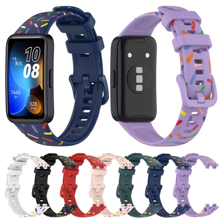 Sports Rainbow Dots Silicone Watch Band, For Huawei Band 10 / 9 / 8