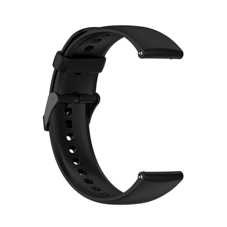 Solid Color Silicone Stainless Steel Black Buckle Watch Band, Black Buckle