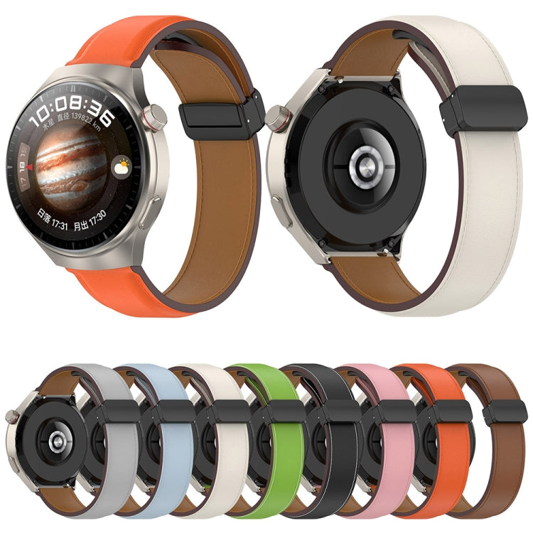 Folding Buckle Genuine Leather Watch Band, For Huawei Watch 4 / Watch 4 Pro