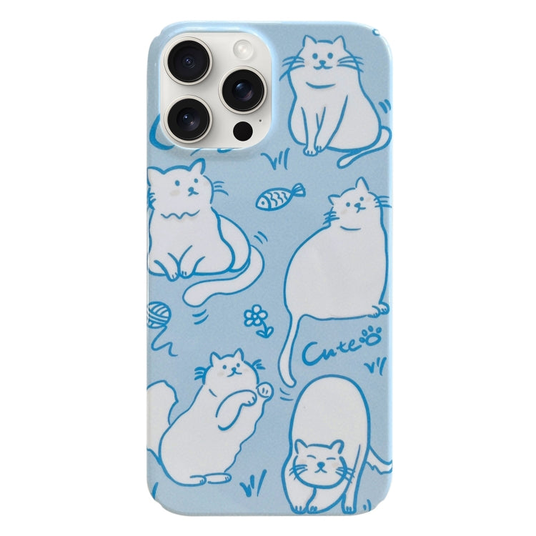 Painted Pattern PC Phone Case, For iPhone 15 Pro Max
