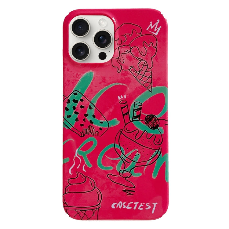 Painted Pattern PC Phone Case, For iPhone 15 Pro Max