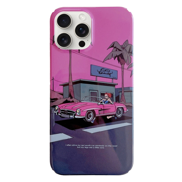 Painted Pattern PC Phone Case, For iPhone 15 Pro