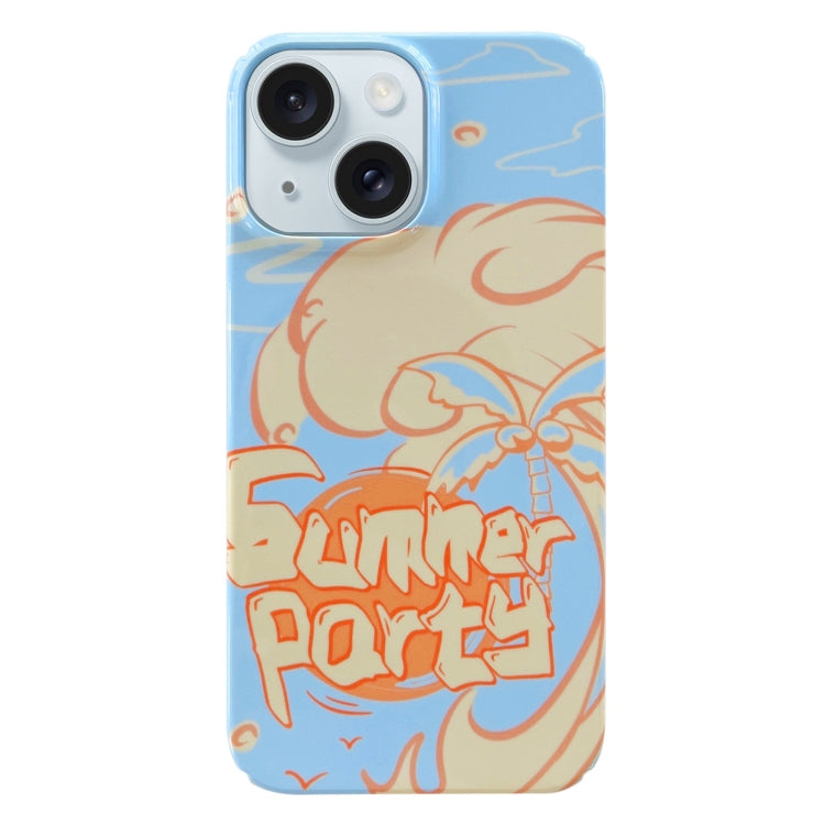 Painted Pattern PC Phone Case, For iPhone 15