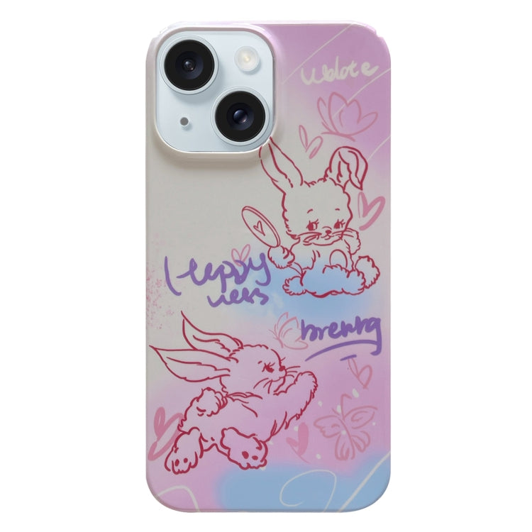 Painted Pattern PC Phone Case, For iPhone 15
