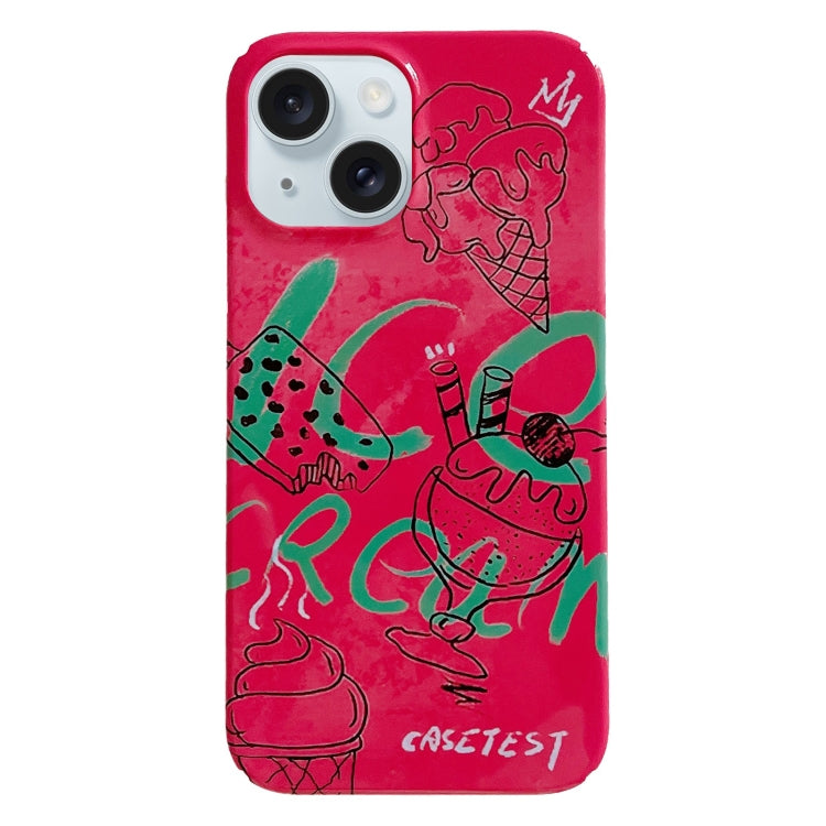 Painted Pattern PC Phone Case, For iPhone 15